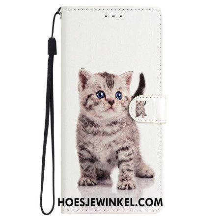 Folio-hoesje iPhone 16 Pro Kleine Kat Met Riem