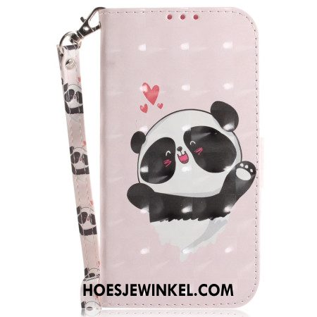 Folio-hoesje iPhone 16 Pro Max Panda Love Met Riempje