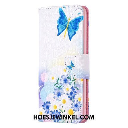 Folio-hoesje iPhone 16 Pro Max Vlinder En Bloemen