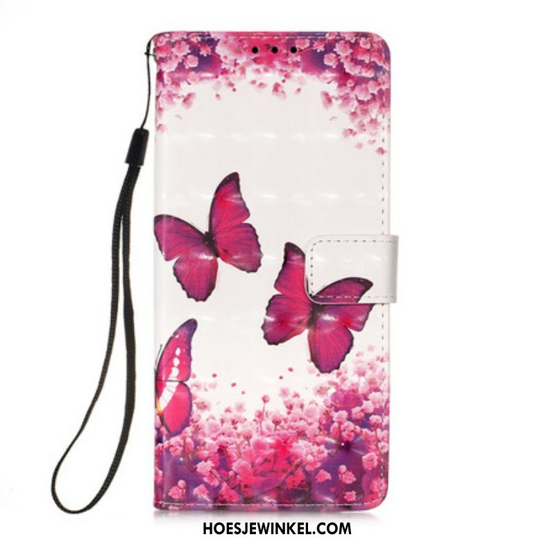 Folio-hoesje voor iPhone 13 Mini Rode Vlinders