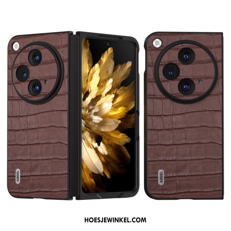 Hoesje Oneplus Open Krokodillenleereffect Abeel Bescherming Hoesje