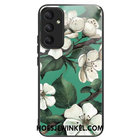 Hoesje Samsung Galaxy A55 5g Gehard Glas Witte Bloemen