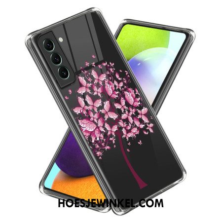 Hoesje Samsung Galaxy S24 5g Transparant Roze Bloemen