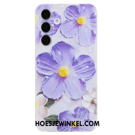 Hoesje Samsung Galaxy S24 Fe Paarse Bloemen Bescherming Hoesje