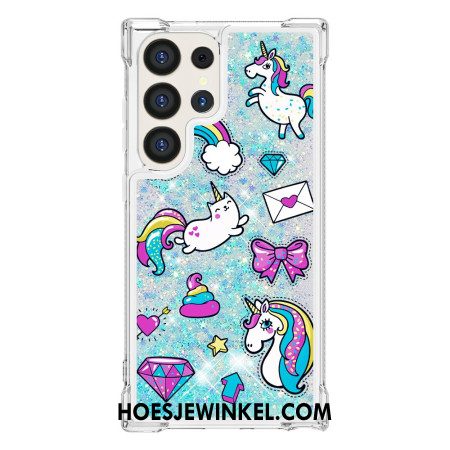 Hoesje Samsung Galaxy S24 Ultra 5g Eenhoorn En Diamantglitter