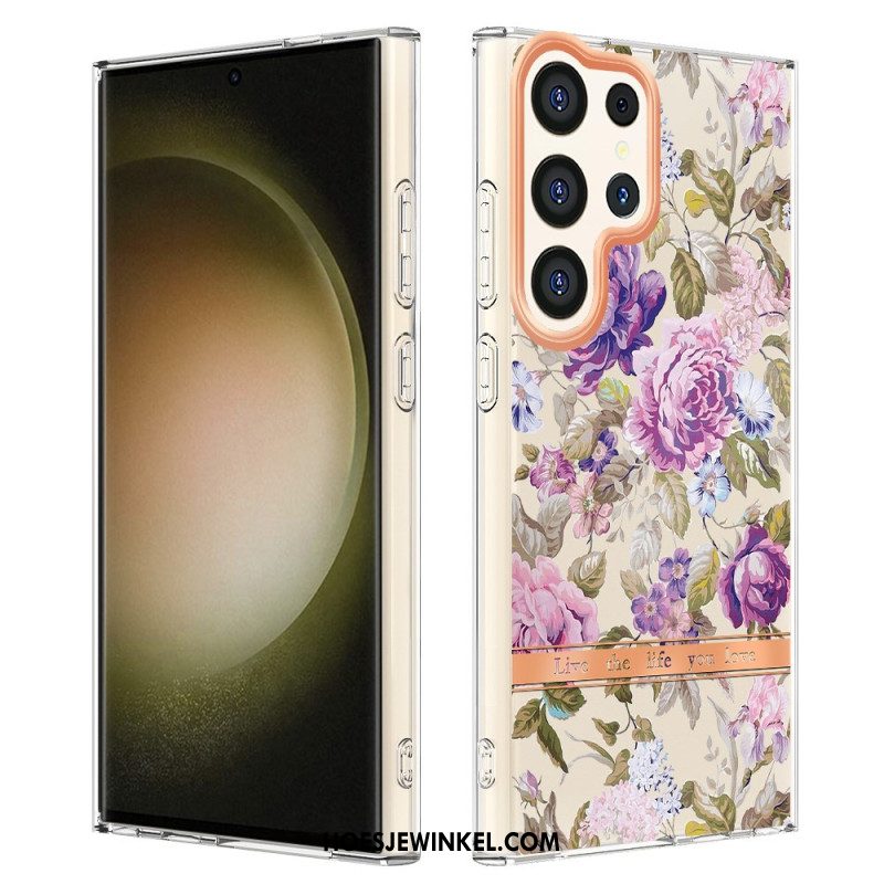 Hoesje Samsung Galaxy S24 Ultra 5g Met Bloemmotief Bescherming Hoesje