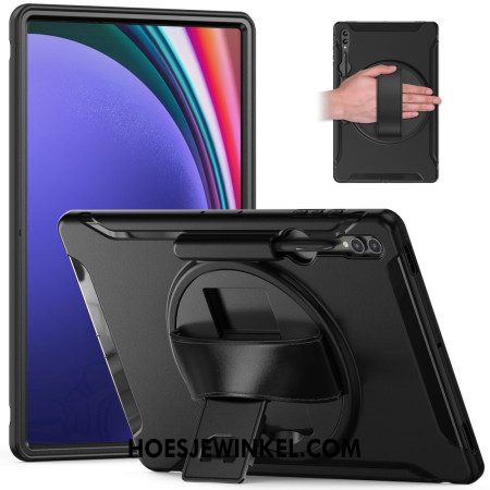 Hoesje Samsung Galaxy Tab S9 Ultra Draaibare Steun En Handmatige Riem