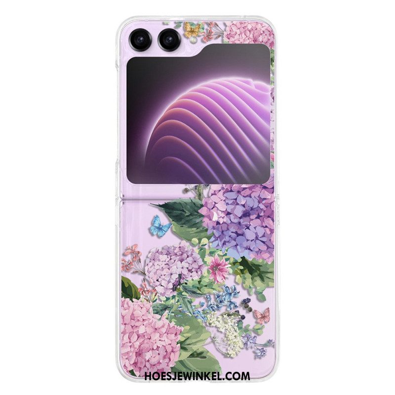 Hoesje Samsung Galaxy Z Flip 5 Transparante Bloemen