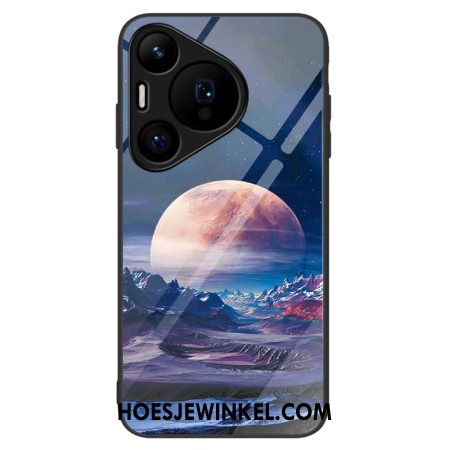 Hoesje Voor Huawei Pura 70 Wit Planeet Gehard Glas