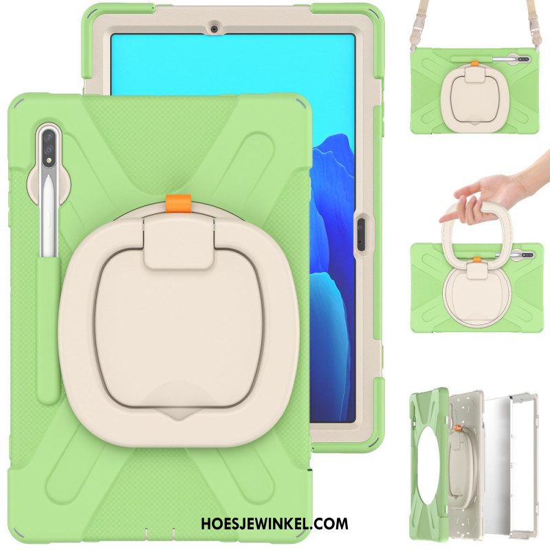 Hoesje Voor Samsung Galaxy Tab S9 Plus Draaibare Steun Met Riem