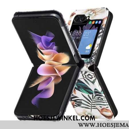 Hoesje Voor Samsung Galaxy Z Flip 6 Bladeren En Bloemen