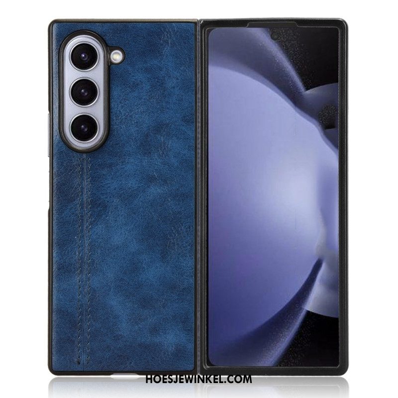 Hoesje Voor Samsung Galaxy Z Fold 6 Imitatieleren Stiksels