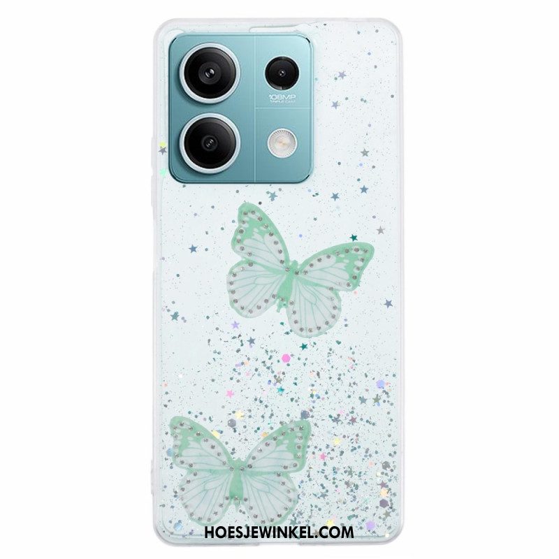 Hoesje Voor Xiaomi Redmi Note 13 5g Vlinders Glitteren