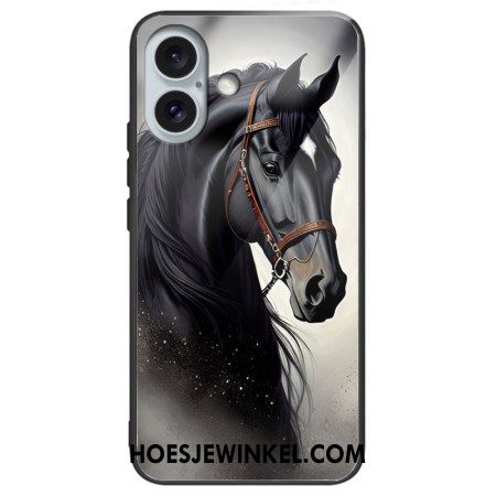 Hoesje Voor iPhone 16 Plus Paard Van Gehard Glas