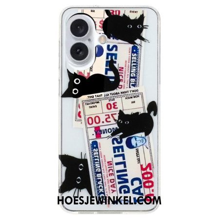 Hoesje Voor iPhone 16 Plus Zwarte Katten