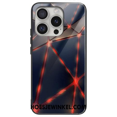 Hoesje Voor iPhone 16 Pro Gehard Glas Rode Lijnen