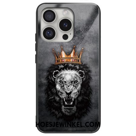 Hoesje Voor iPhone 16 Pro Max Gekroonde Leeuw Van Gehard Glas