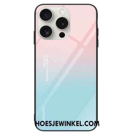 Hoesje Voor iPhone 16 Pro Max Roze En Blauw Gradiënt Gehard Glas