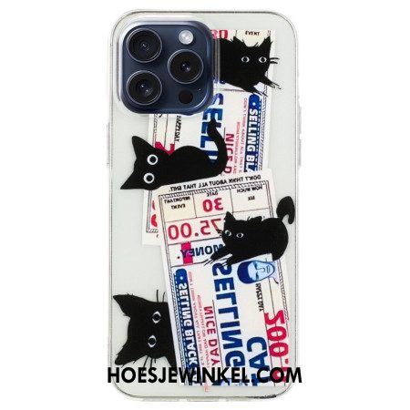 Hoesje Voor iPhone 16 Pro Zwarte Katten