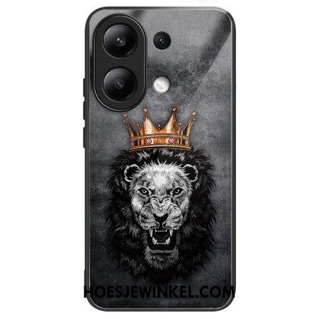 Hoesje Xiaomi Redmi Note 13 4g Gekroonde Leeuw Van Gehard Glas Bescherming Hoesje