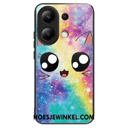 Hoesje Xiaomi Redmi Note 13 4g Regenboogkat Gehard Glas Bescherming Hoesje