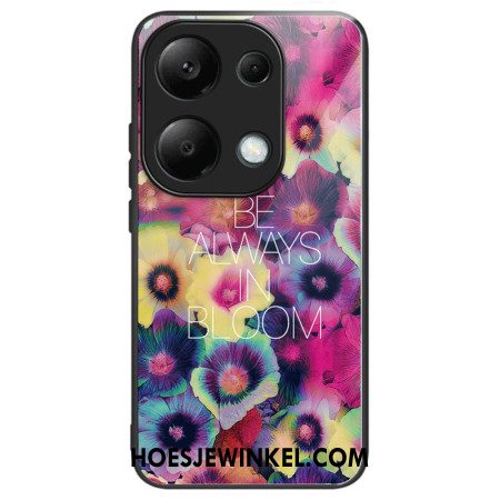 Hoesje Xiaomi Redmi Note 13 Pro 4g Gehard Glas Kleurrijke Bloemen