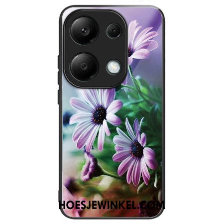 Hoesje Xiaomi Redmi Note 13 Pro 4g Paars Chrysant Gehard Glas