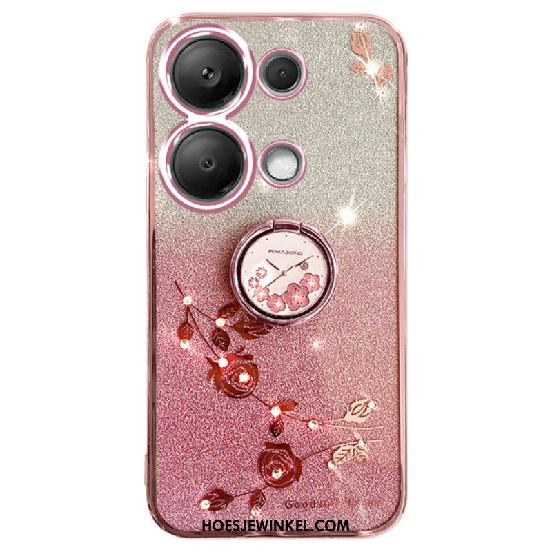 Hoesje Xiaomi Redmi Note 13 Pro 5g Ringhouder Met Glitter En Strass Bescherming Hoesje