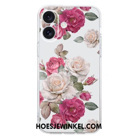 Hoesje iPhone 16 Plus Mooie Pioenrozen