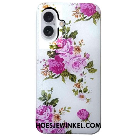 Hoesje iPhone 16 Plus Roze Bloemen Bescherming Hoesje