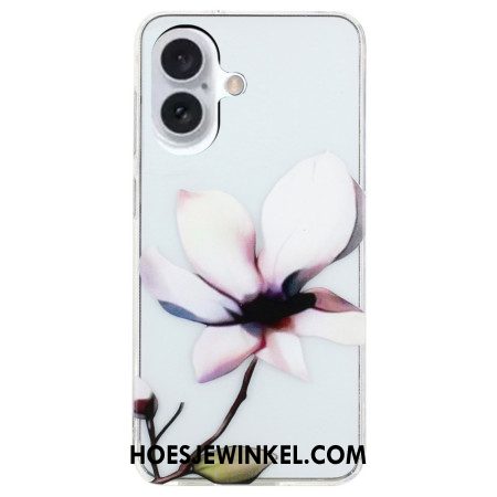 Hoesje iPhone 16 Plus Witte Bloem