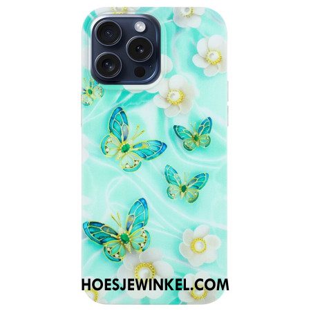 Hoesje iPhone 16 Pro Groene Vlinders