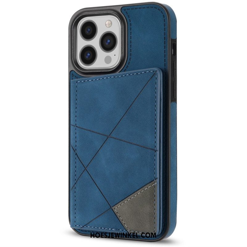 Hoesje iPhone 16 Pro Kaarthouder Met Geometrisch Patroon