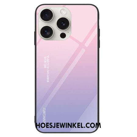 Hoesje iPhone 16 Pro Max Gradiënt Gehard Glas Roze Paars