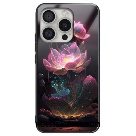 Hoesje iPhone 16 Pro Max Roze Lotus Gehard Glas