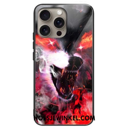 Hoesje iPhone 16 Pro Max Woeste Wolf Gehard Glas