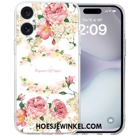 Hoesje iPhone 16 Rozen Met Transparante Rand Bescherming Hoesje