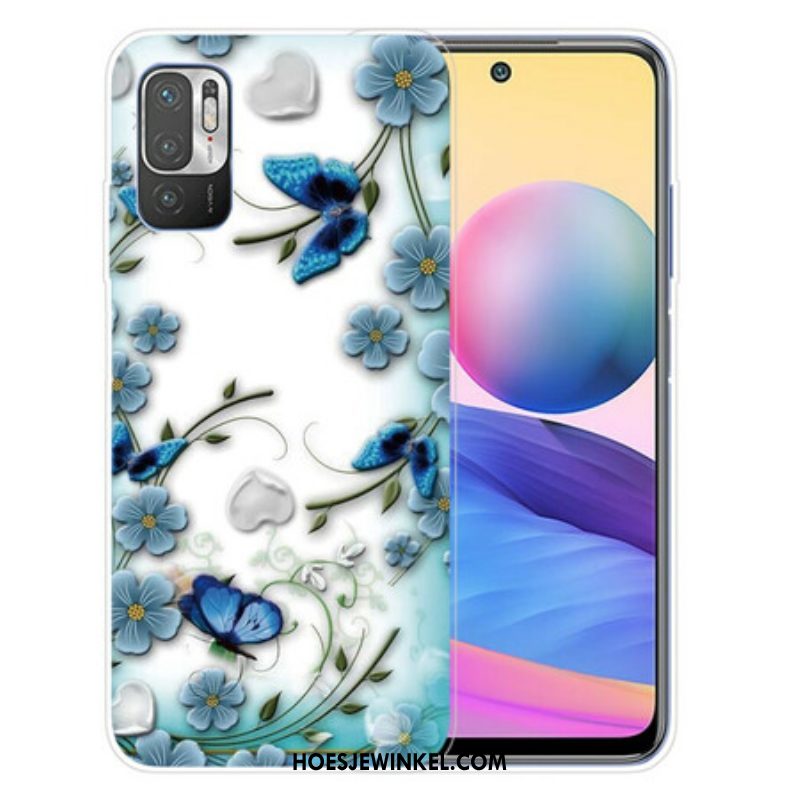 Hoesje voor Xiaomi Redmi Note 10 5G Retro Vlinders En Bloemen