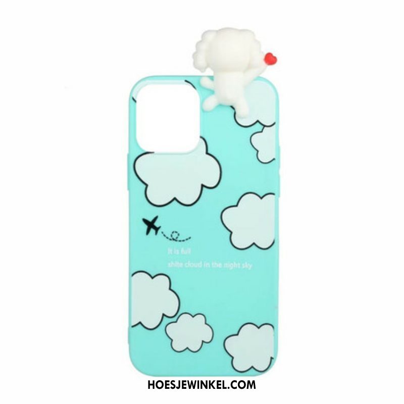 Hoesje voor iPhone 13 Mini 3d Hond In De Wolken