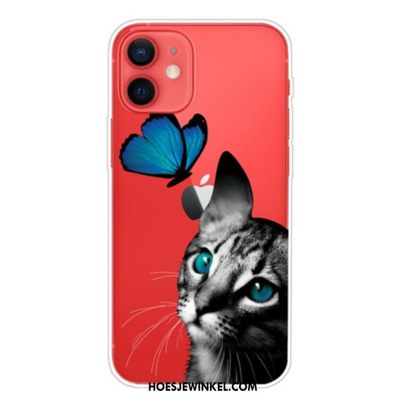 Hoesje voor iPhone 13 Mini Kat En Vlinder