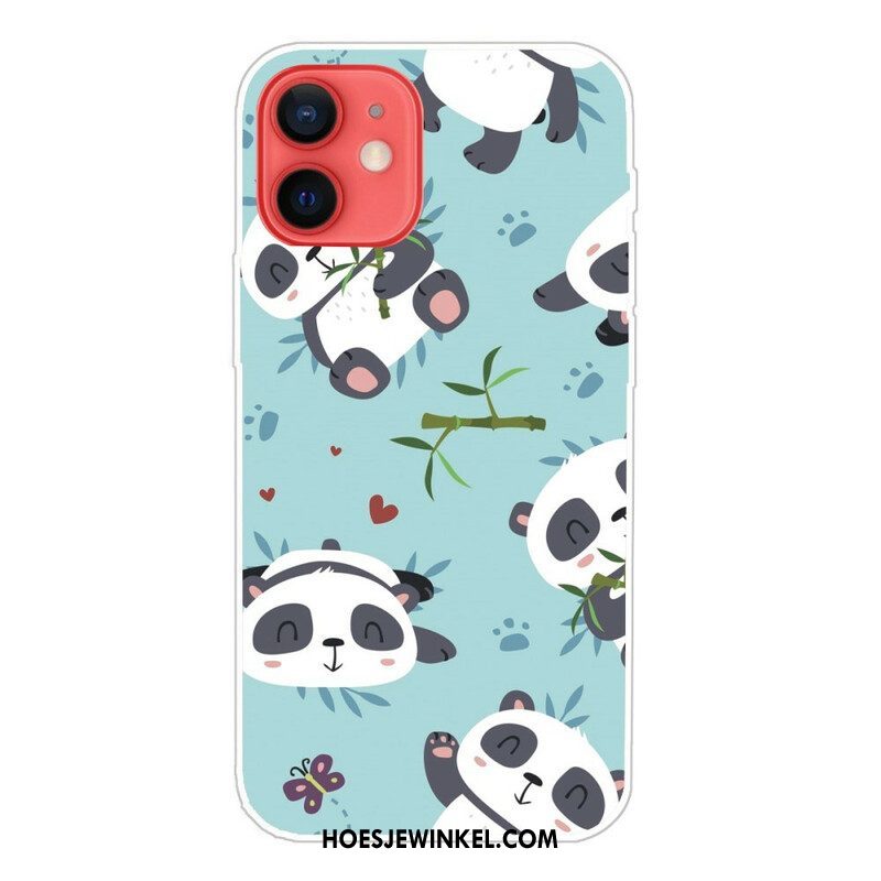 Hoesje voor iPhone 13 Mini Stelletje Panda's