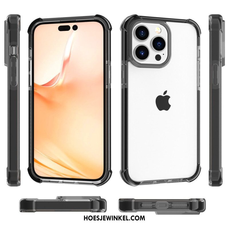 Hoesje voor iPhone 14 Pro Max Transparant Gekleurde Randen