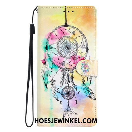 Leren Hoesje Oppo A98 5g Aquarel Dromenvanger Met Riem Bescherming Hoesje