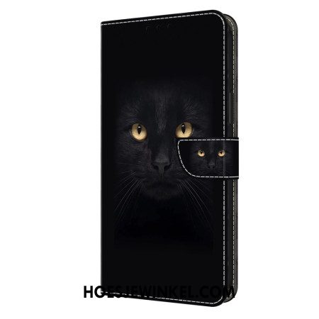 Leren Hoesje Oppo A98 5g Zwarte Kat Bescherming Hoesje