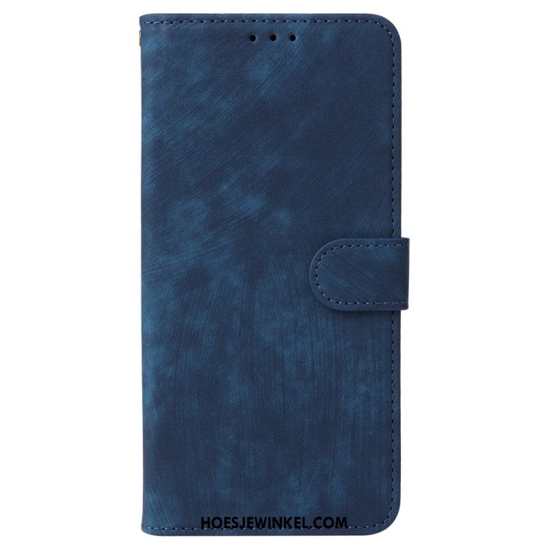 Leren Hoesje Oppo Reno 12 5g Suède-effect Met Riempje