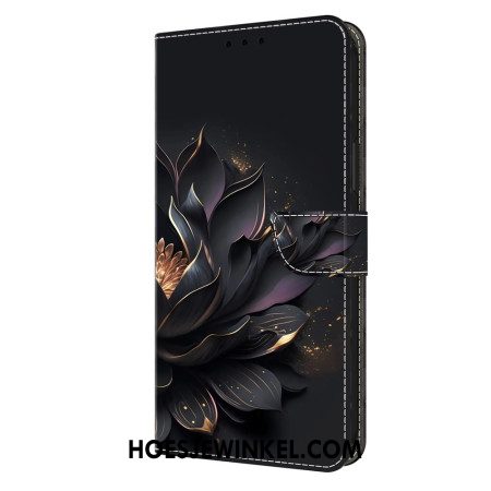 Leren Hoesje Samsung Galaxy A15 Paarse Lotus Bescherming Hoesje