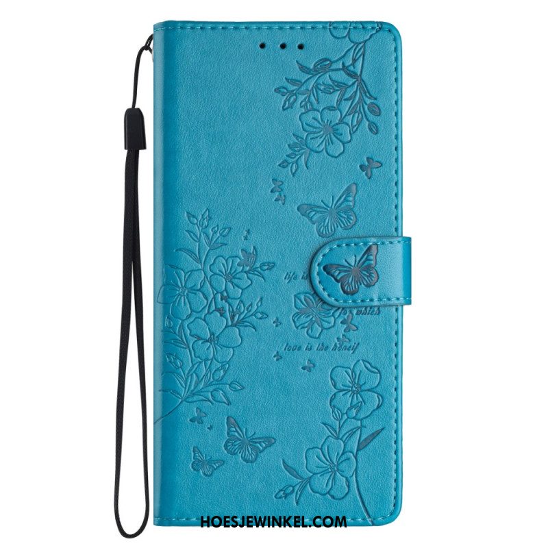 Leren Hoesje Samsung Galaxy A16 5g Bloemenprint