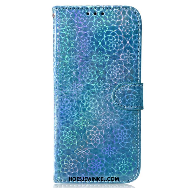 Leren Hoesje Samsung Galaxy A55 5g Disco-stijl Met Bandjes Bescherming Hoesje