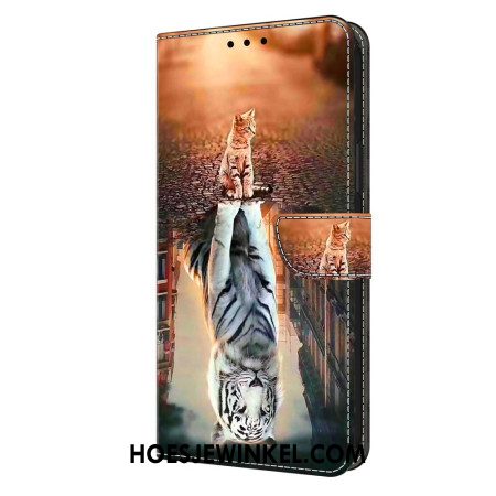 Leren Hoesje Samsung Galaxy S24 5g Kat En Tijger Bescherming Hoesje