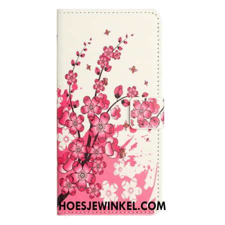 Leren Hoesje Samsung Galaxy S24 5g Tropische Bloemen